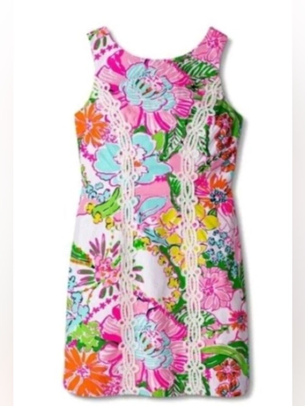 Size. 10- 12 Yer. Lilly Pulitzer. Sleeveless Floral Shift Dress in Pink